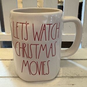 Rae Dunn Cream Mug with Red Text